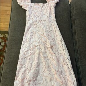 Mi Ami Blush Floral Lace Dress.  Bought at Francesca’s.  Worn once.